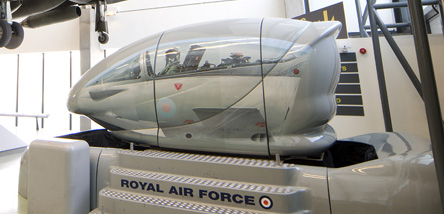 Our simulator in the Museum's Milestones of Flight Gallery