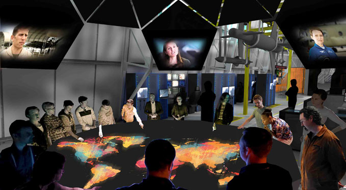 An artist's impression of one of our proposed interactive displays An artist's impression of one of our proposed interactive displays