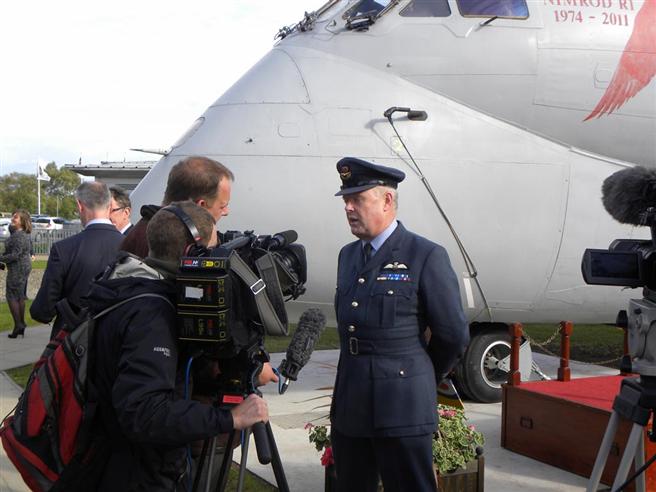 Interview with the regional TV news, Flt Lt Mike Chatterton who flew Nimrod XV249 on its final flight. 