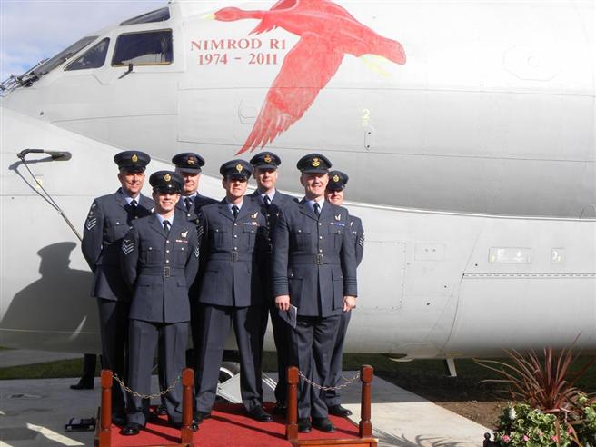 Personnel from No. 51 Squadron - the only squadron to fly the Nimrod R.1 aircraft.