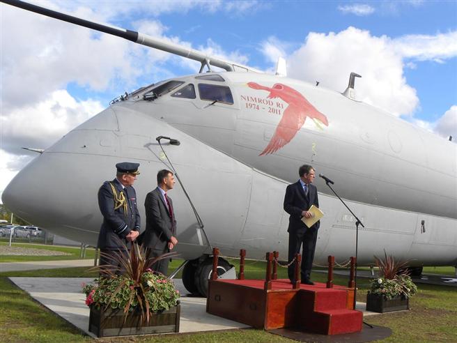 Nimrod R.1 XV249 being handed over and ready for visitors to view.