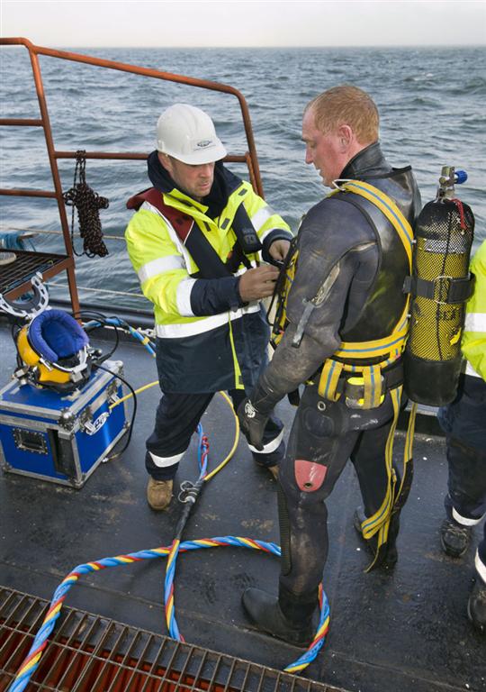 Kitting up for another dive.