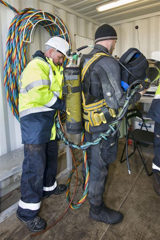 Kitting up for another dive.