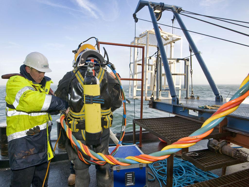 The lifeline to the surface - connected to the air via an umbilical.