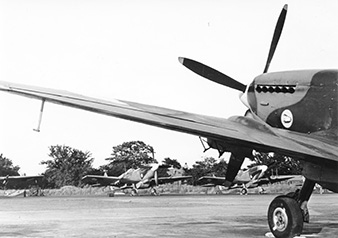 Manston Airport, 1945. Spitfires ready to fly over to Czechoslovakia. Moravské zemské muzeum Manston Airport, 1945. Spitfires ready to fly over to Czechoslovakia. Moravské zemské muzeum