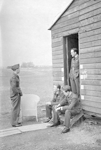 Catterick, 27th May 1941/27. kvetna 1941. Left to right/Zleva: Standing/stojící: Bohumil Dubec, Karel Mrázek, sitting/sedící: Josef Gutvald (KIA two hours later/ zabil se dve hodiny po porízení fotografie), Karel Kasal. Moravské zemské muzeum Catterick, 27th May 1941/27. kvetna 1941. Left to right/Zleva: Standing/stojící: Bohumil Dubec, Karel Mrázek, sitting/sedící: Josef Gutvald (KIA two hours later/ zabil se dve hodiny po porízení fotografie), Karel Kasal. Moravské zemské muzeum