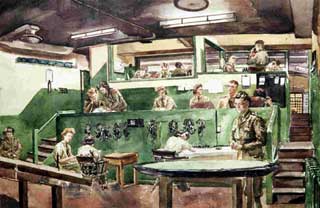 Anti-Aircraft Control Room (probably Biggin Hill, 1944)