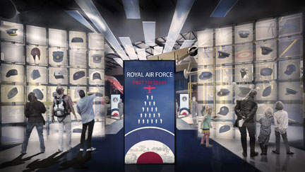 An artist's impression of the entrance to the First 100 Years of the RAF exhibition An artist's impression of the entrance to the First 100 Years of the RAF exhibition