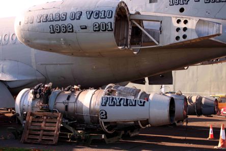 Engines ready to be lifted into place Engines ready to be lifted into place
