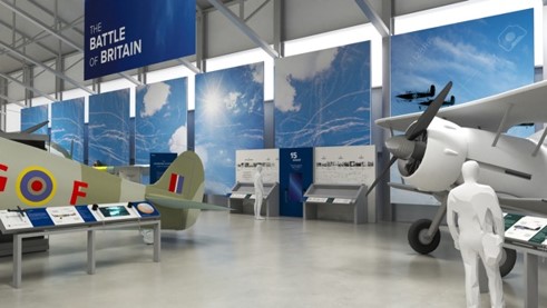 Artists impression of the Battle of Britain display at Cosford 