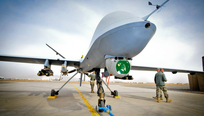An RAF drone being prepared for action An RAF drone being prepared for action