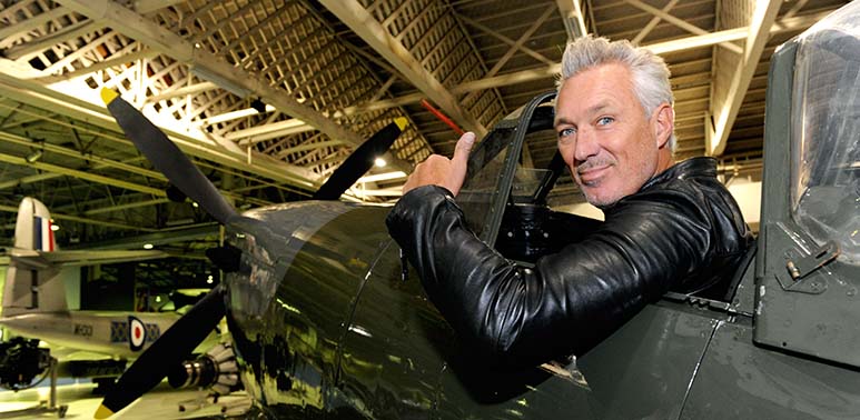 Martin Kemp sitting in our Mk16 Spitfire