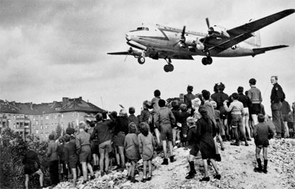 A United States Air Force Douglas C-54 landing during the Berlin Airlift A United States Air Force Douglas C-54 landing during the Berlin Airlift