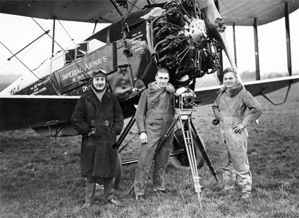 (From left to right) Alan Cobham, Basil Emmott and Arthur Elliott at Stag Lane Aerodrome, Edgware, London (From left to right) Alan Cobham, Basil Emmott and Arthur Elliott at Stag Lane Aerodrome, Edgware, London