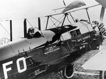 Alan Cobham and his companions in a de Havilland D.H.50J biplane at the start of their South African adventure Alan Cobham and his companions in a de Havilland D.H.50J biplane at the start of their South African adventure