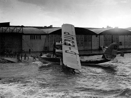Sir Alan Cobham's Short Singapore flying boat being pulled up onto the slipway at RAF Kalafrana, Malta Sir Alan Cobham's Short Singapore flying boat being pulled up onto the slipway at RAF Kalafrana, Malta