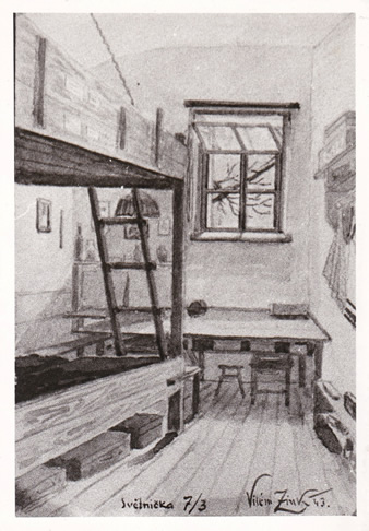 A room in the internment camp of Svatoborice u Kyjova. The Svatoborice – Mistrín Cultural Center.