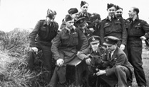 Guy Gibson with his dog and his crew RAF Scampton May 1943
